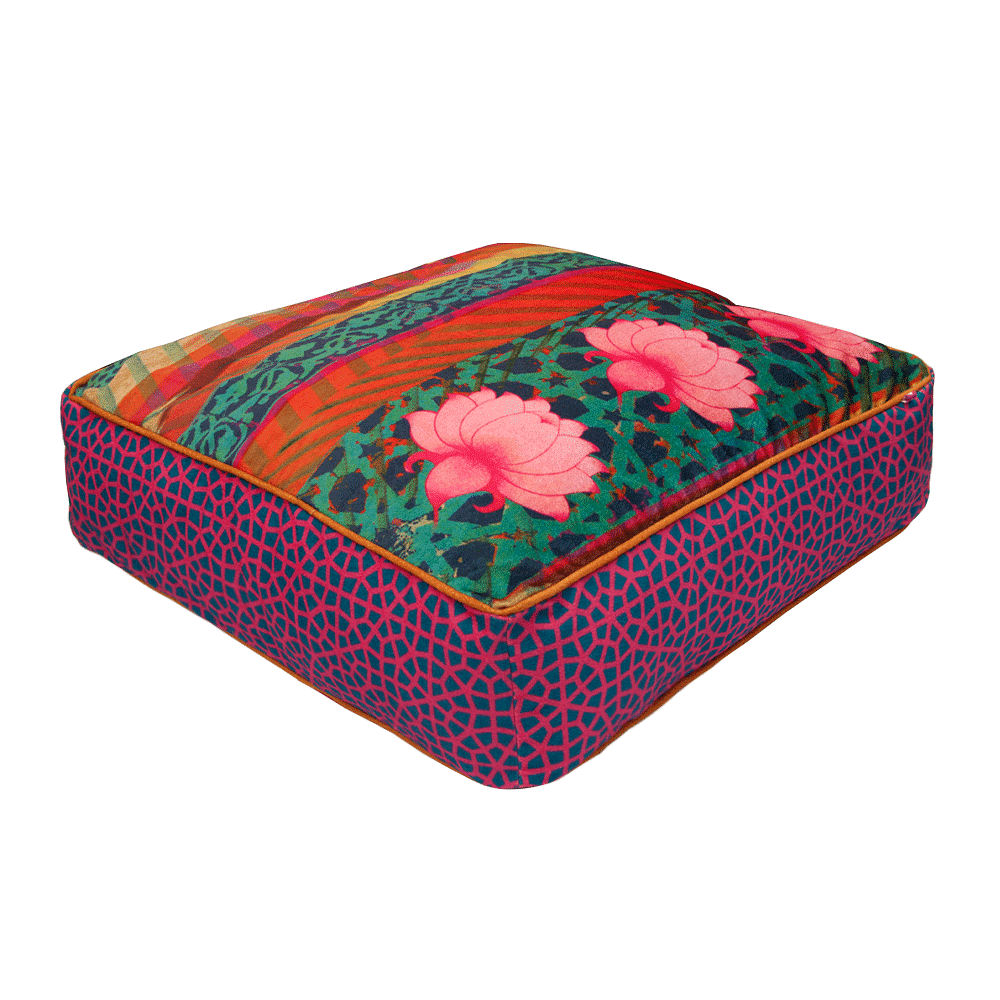 Floral Fantasia Floor Cushion Cover