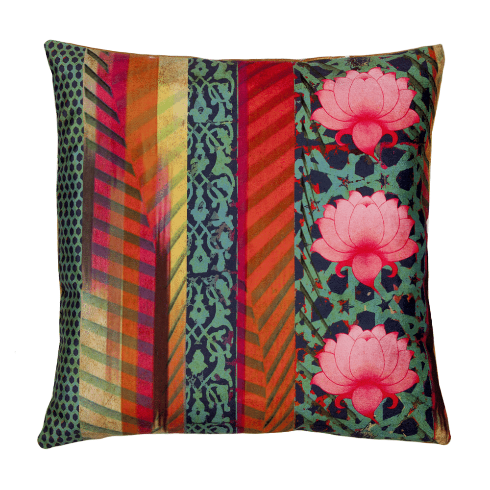 Flower Quill Poly Velvet Floor Cushion Cover