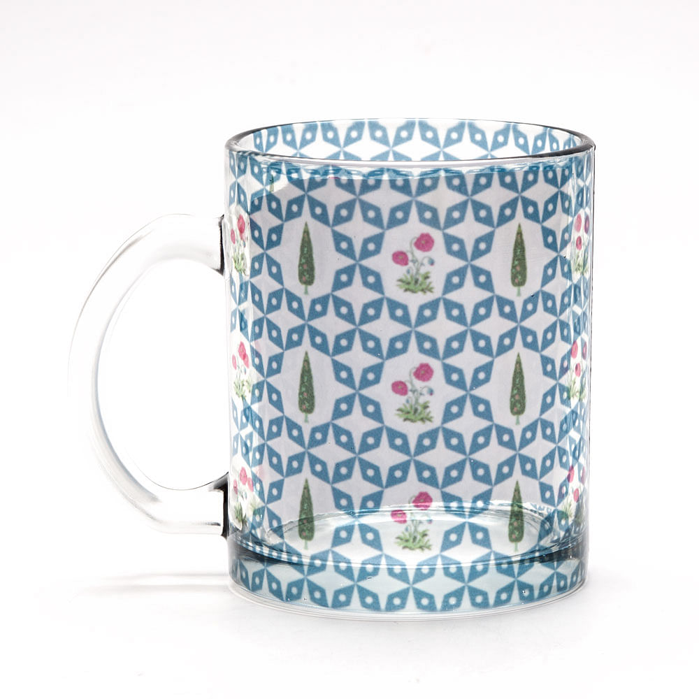 Flowers and Ferns Glass Mug