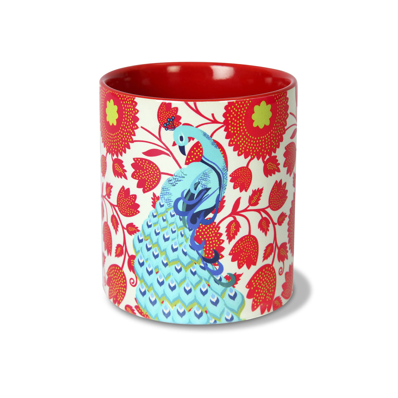 Floral Peacock Dance Coffee Mug