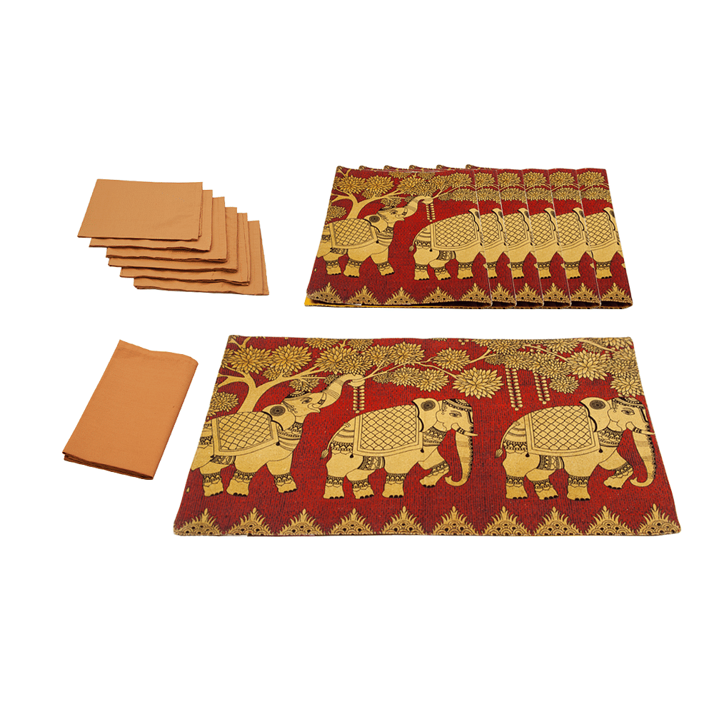 Elephant Grandiose Table Mat & Napkin Set