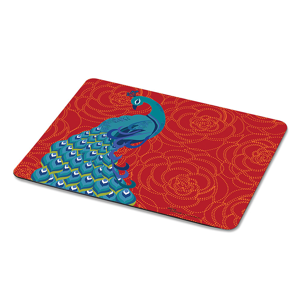 Floral Peacock Dance Mouse Pad