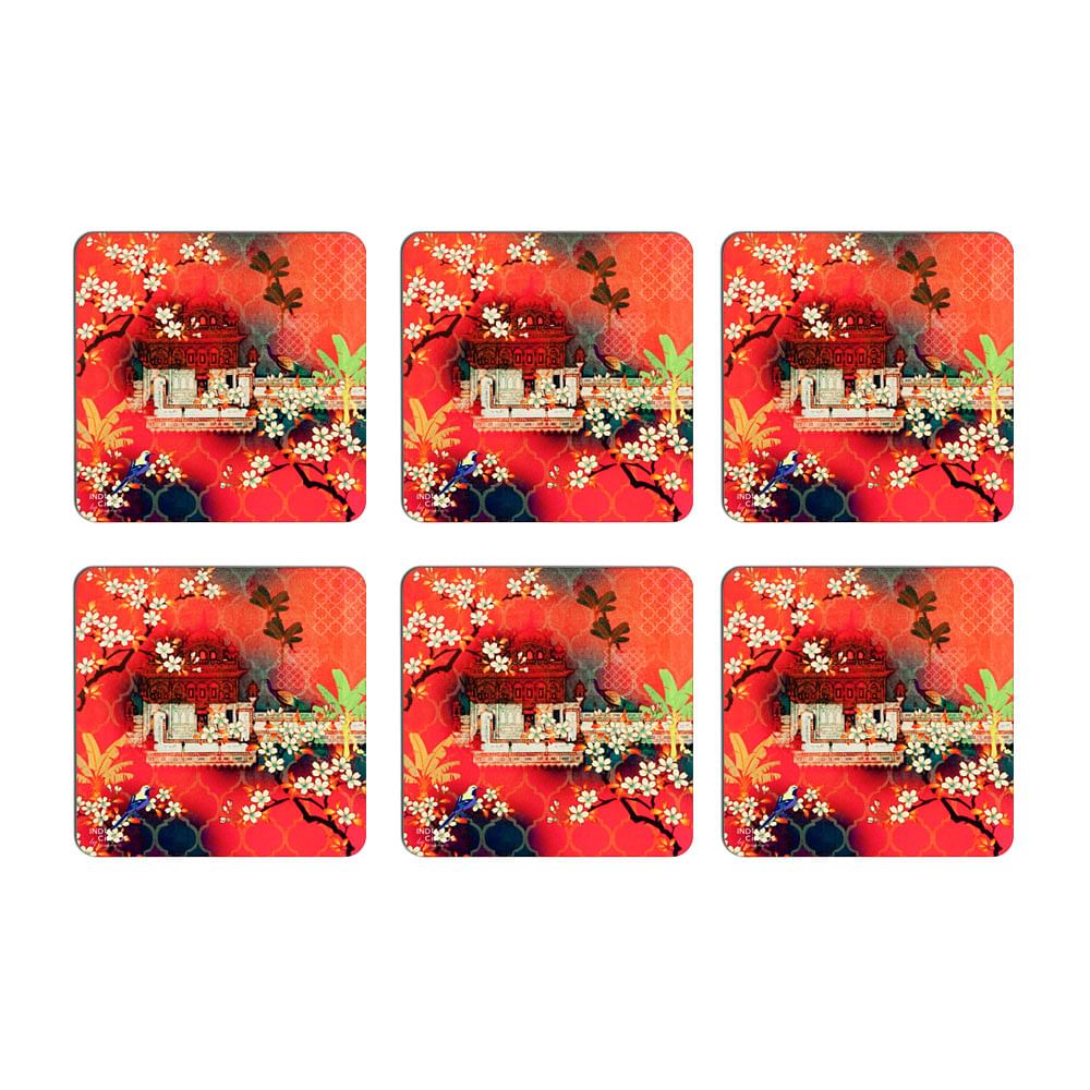 Orange Blossom MDF Coaster - (Set of 6)