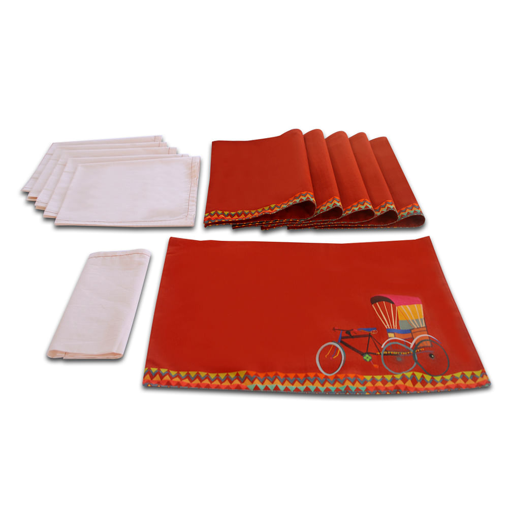 Riding Along Table Mat and Napkin(Set of 6)
