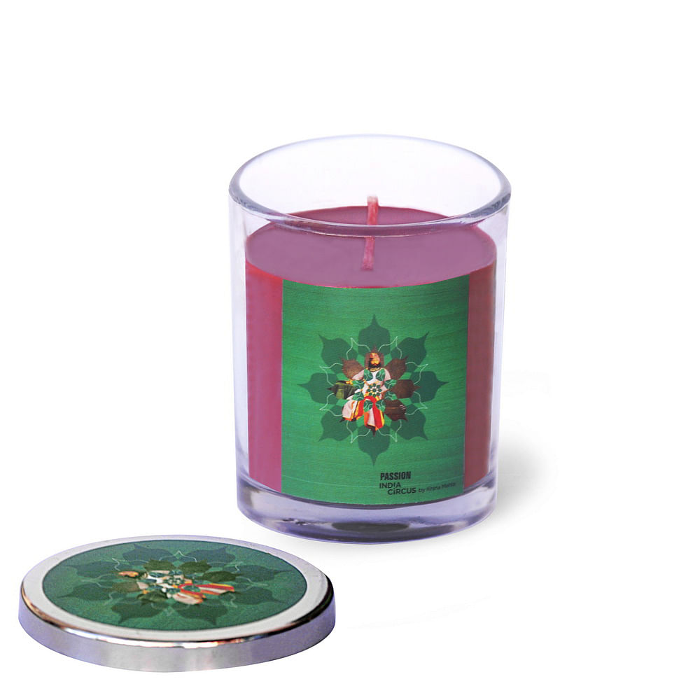 Rocking Raja Glass Candle with Steel lid - Passion Scented