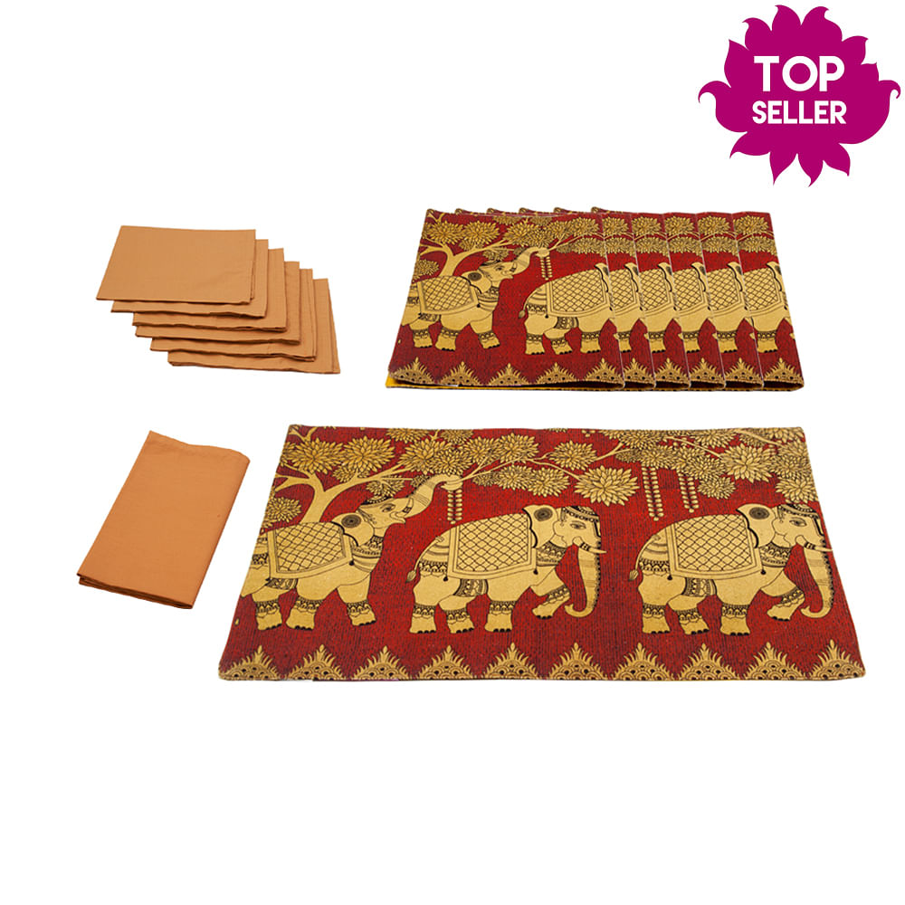 Elephant Grandiose Table Mat & Napkin Set