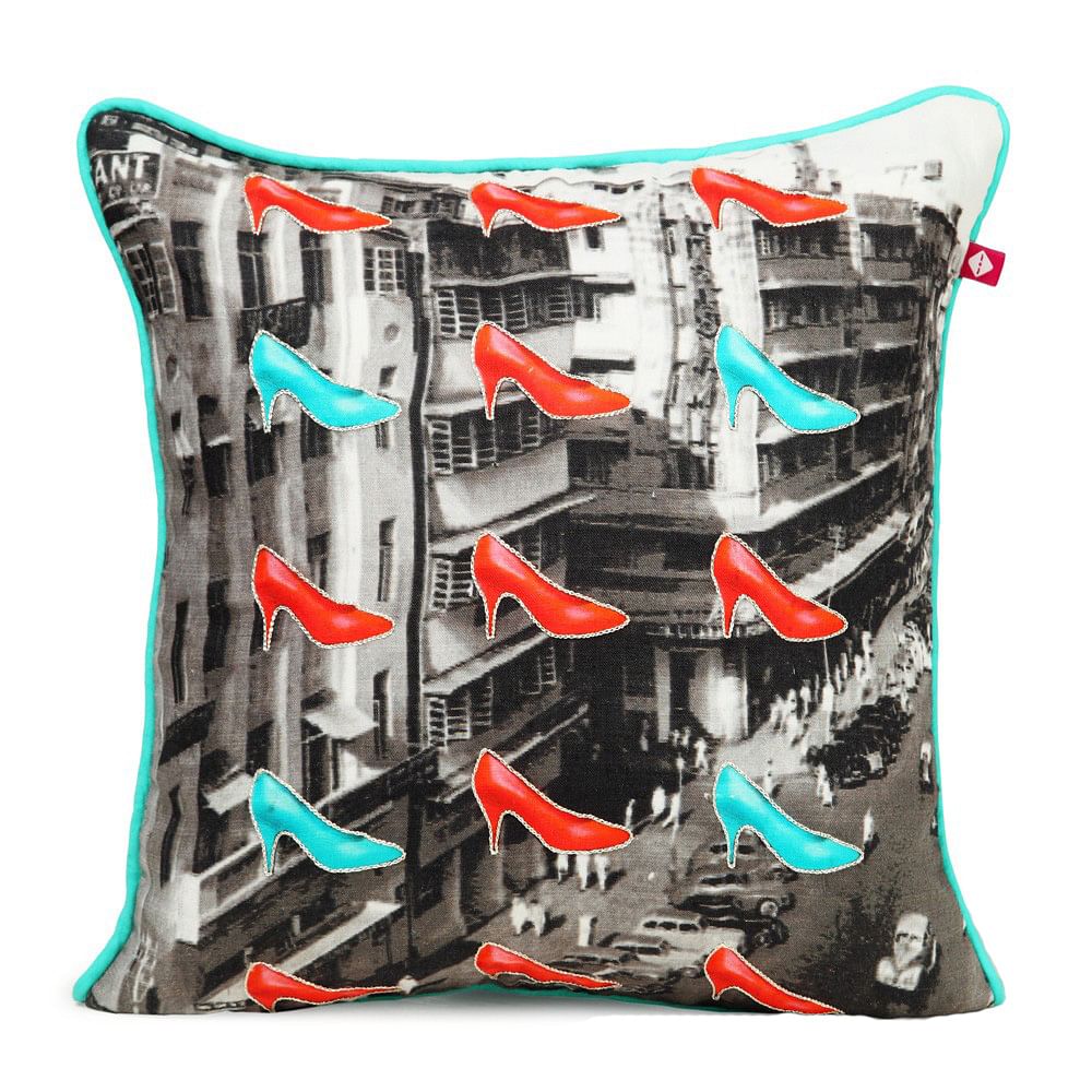 Stilettos Linen with poplin Back Cushion Cover