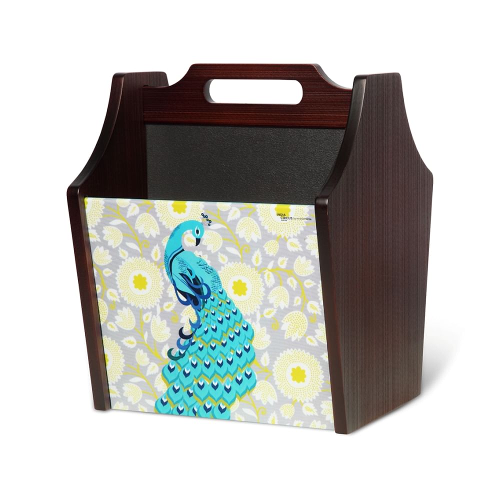 Floral Peacock Dance Magazine Rack