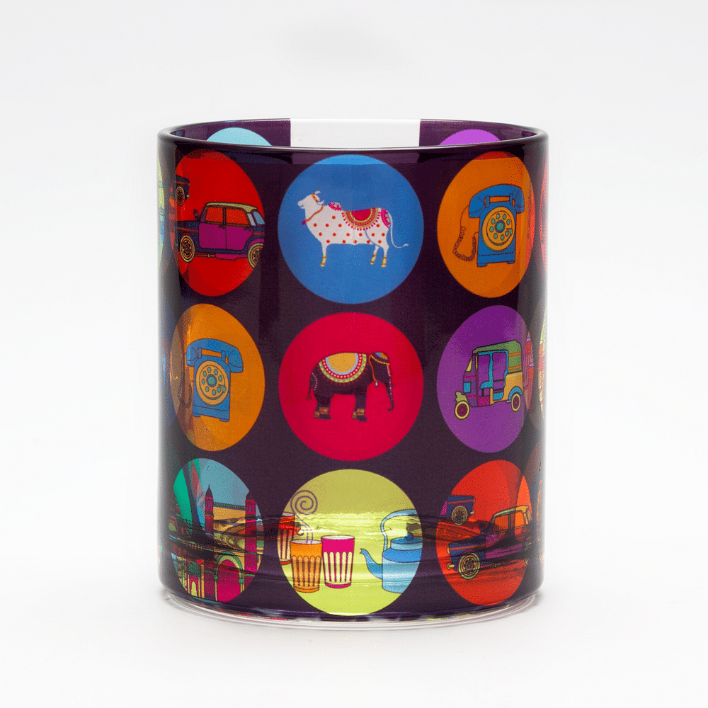 India Vibrant Glass Mug