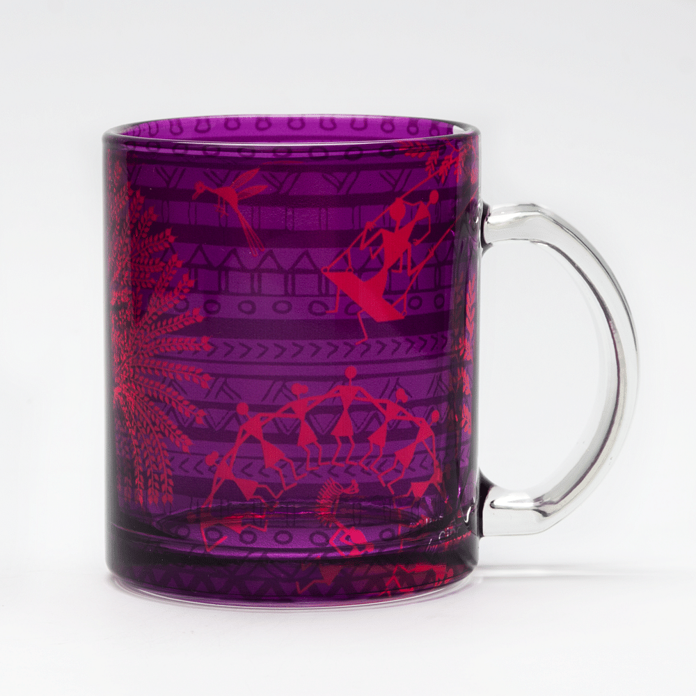 Warli Village Glass Mug