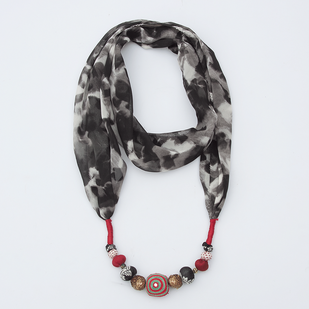 Grey Jeweled Stole