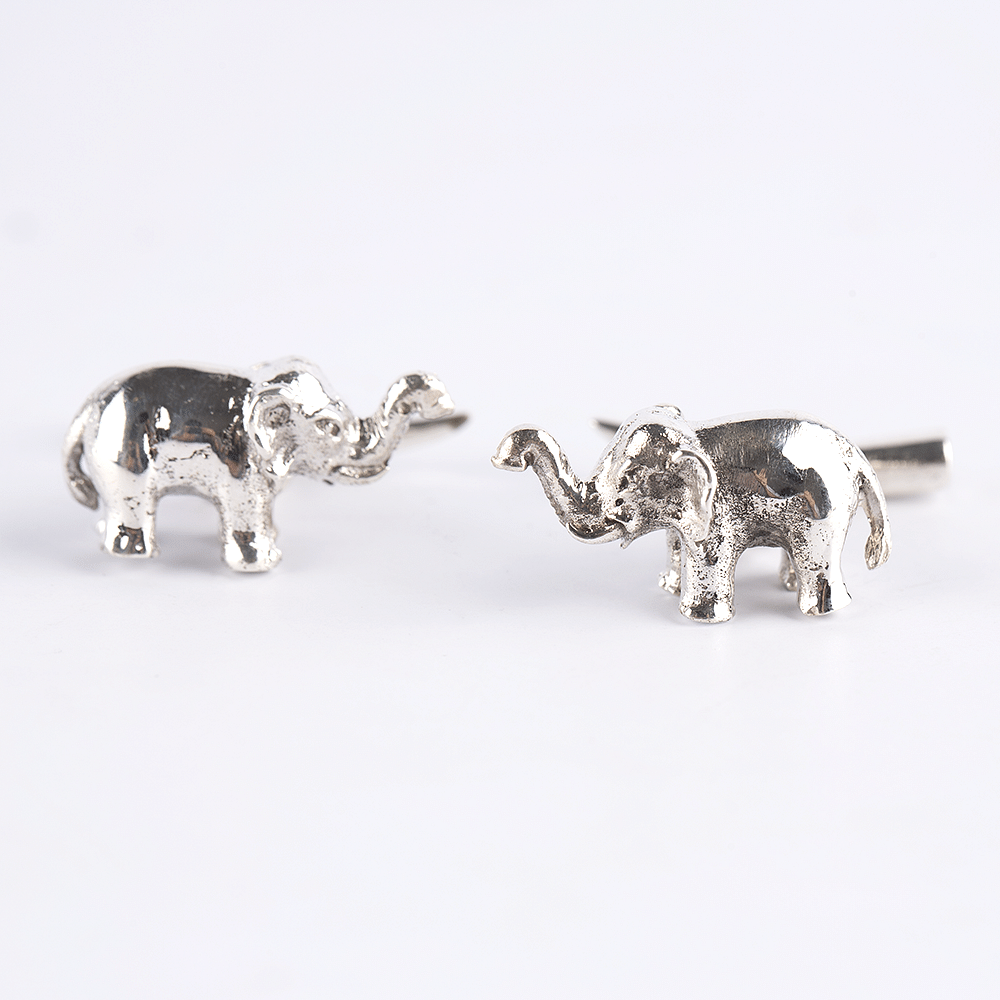 Elephant Silver Cufflinks