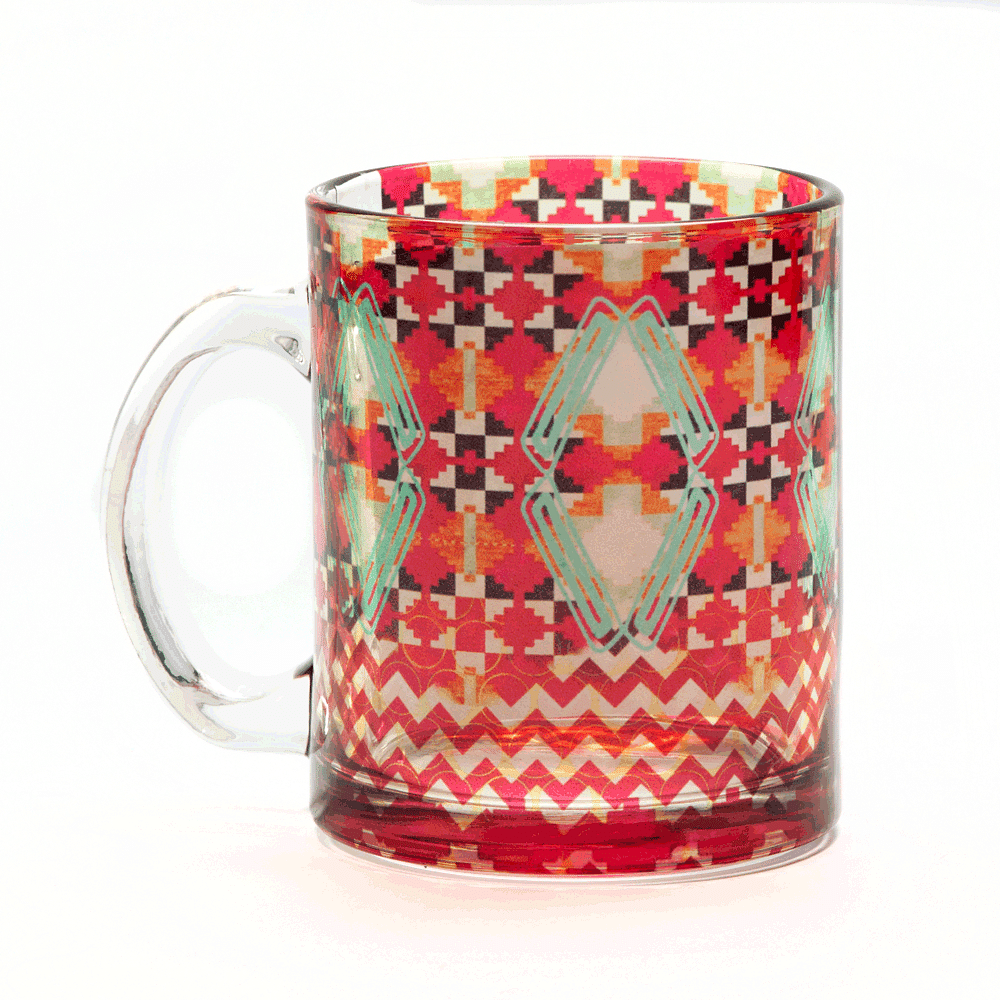 Tribal Emerald Glass Mug