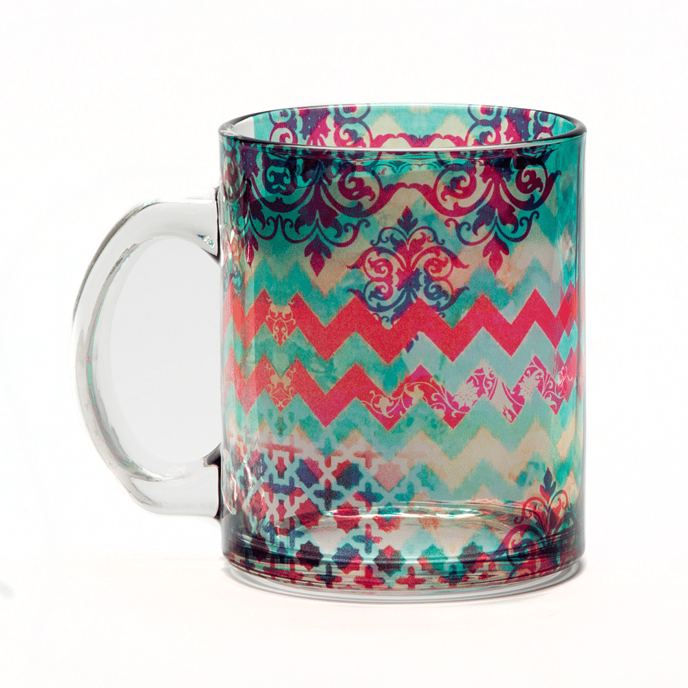 Colorful Streamer Glass Mug