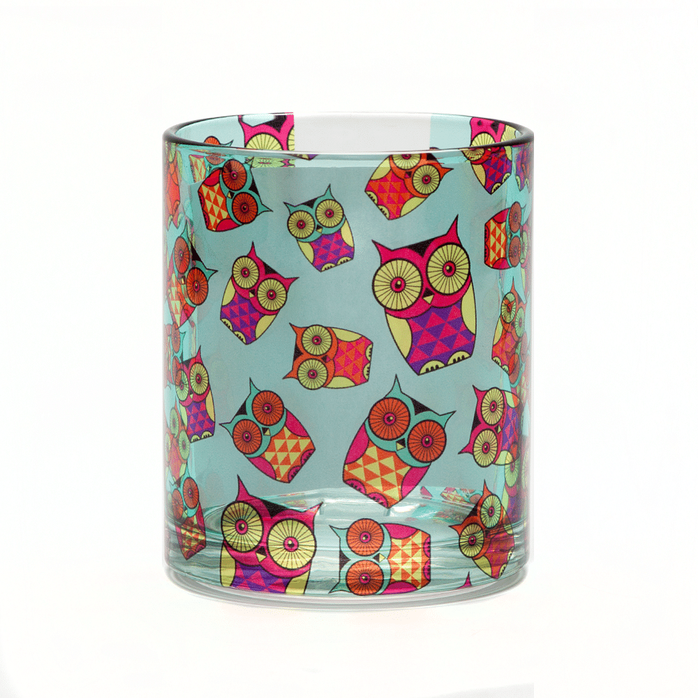 Peeking Owls Glass Mug