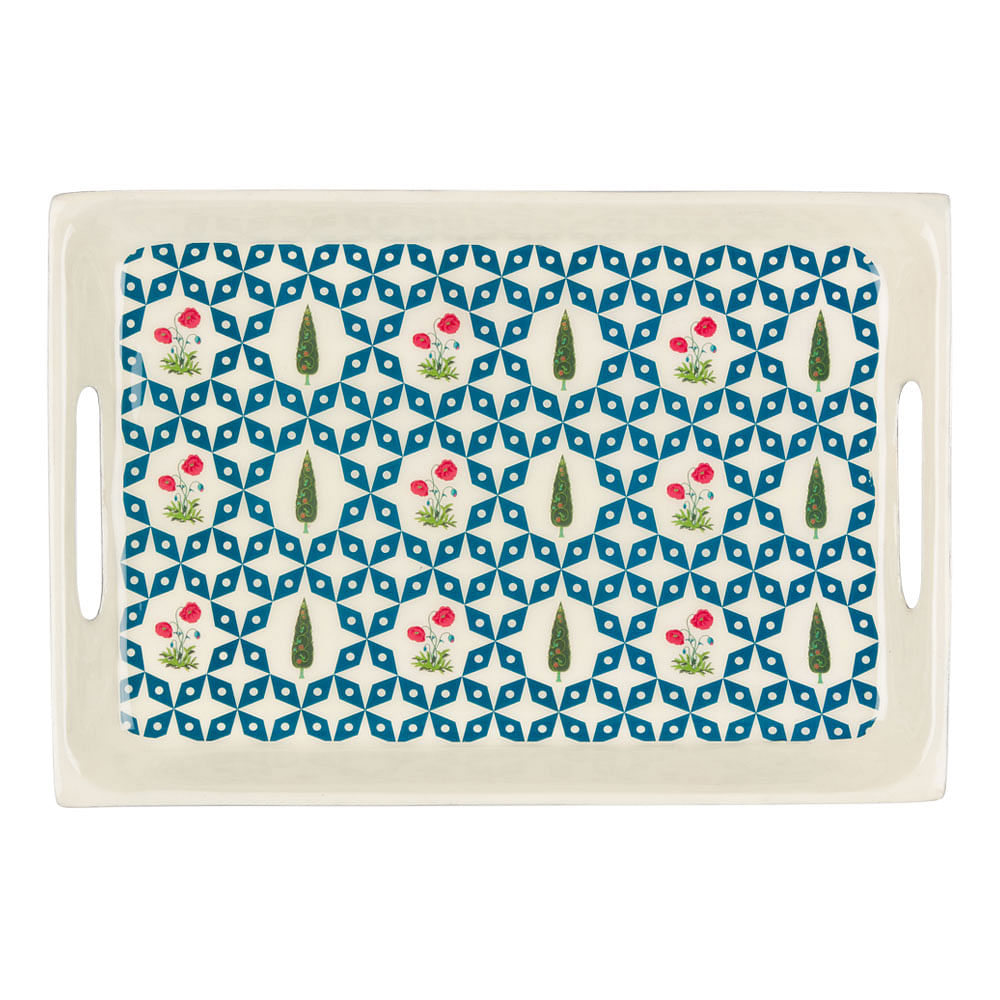 Flowers and Ferns Rectangle Serving Platter