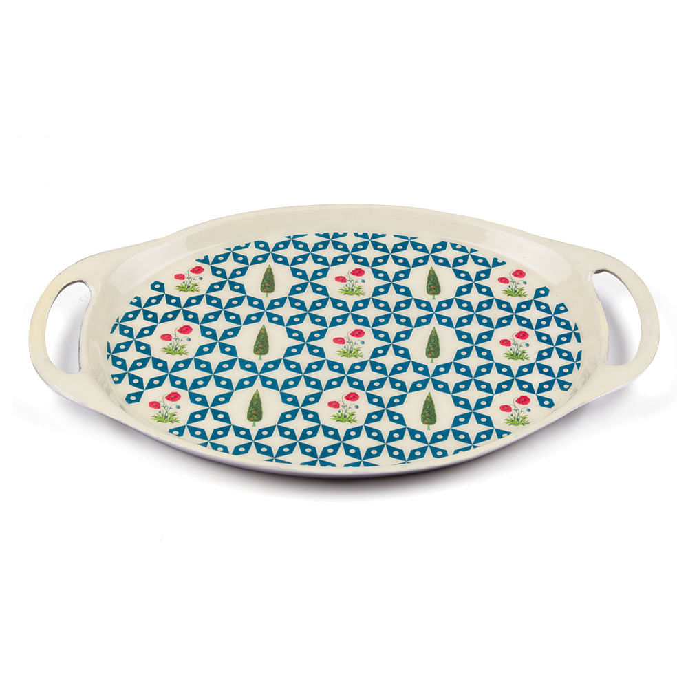 Flowers and Ferns Oval Serving Platter