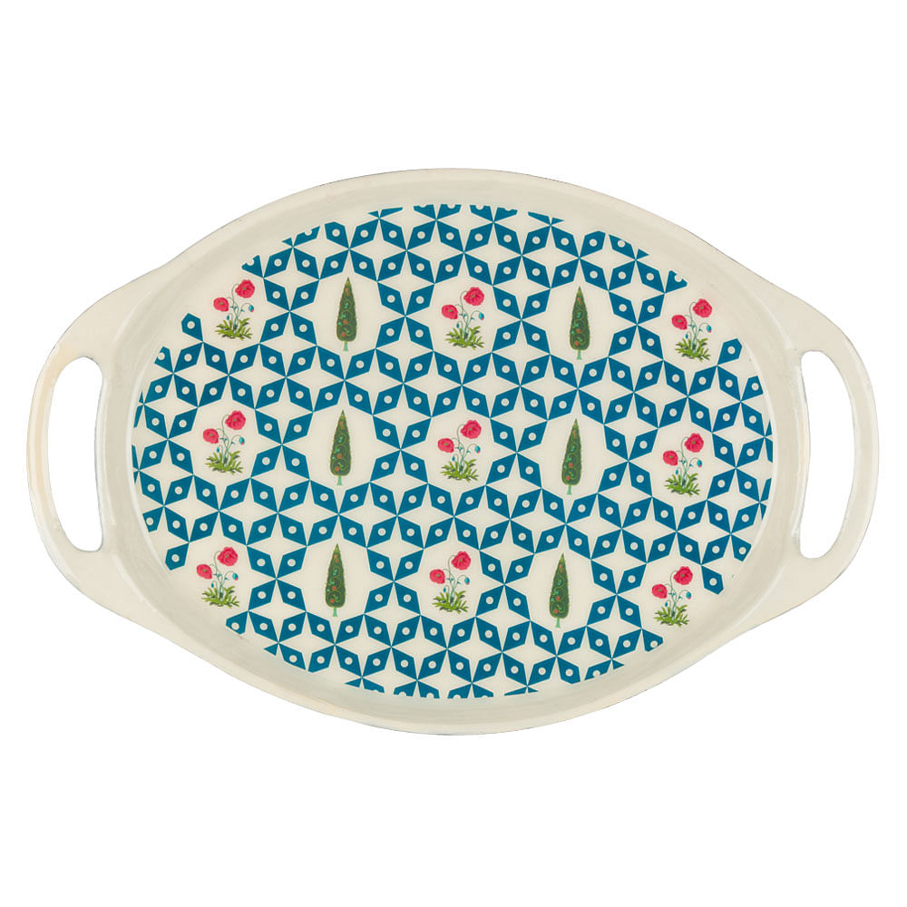 Flowers and Ferns Oval Serving Platter