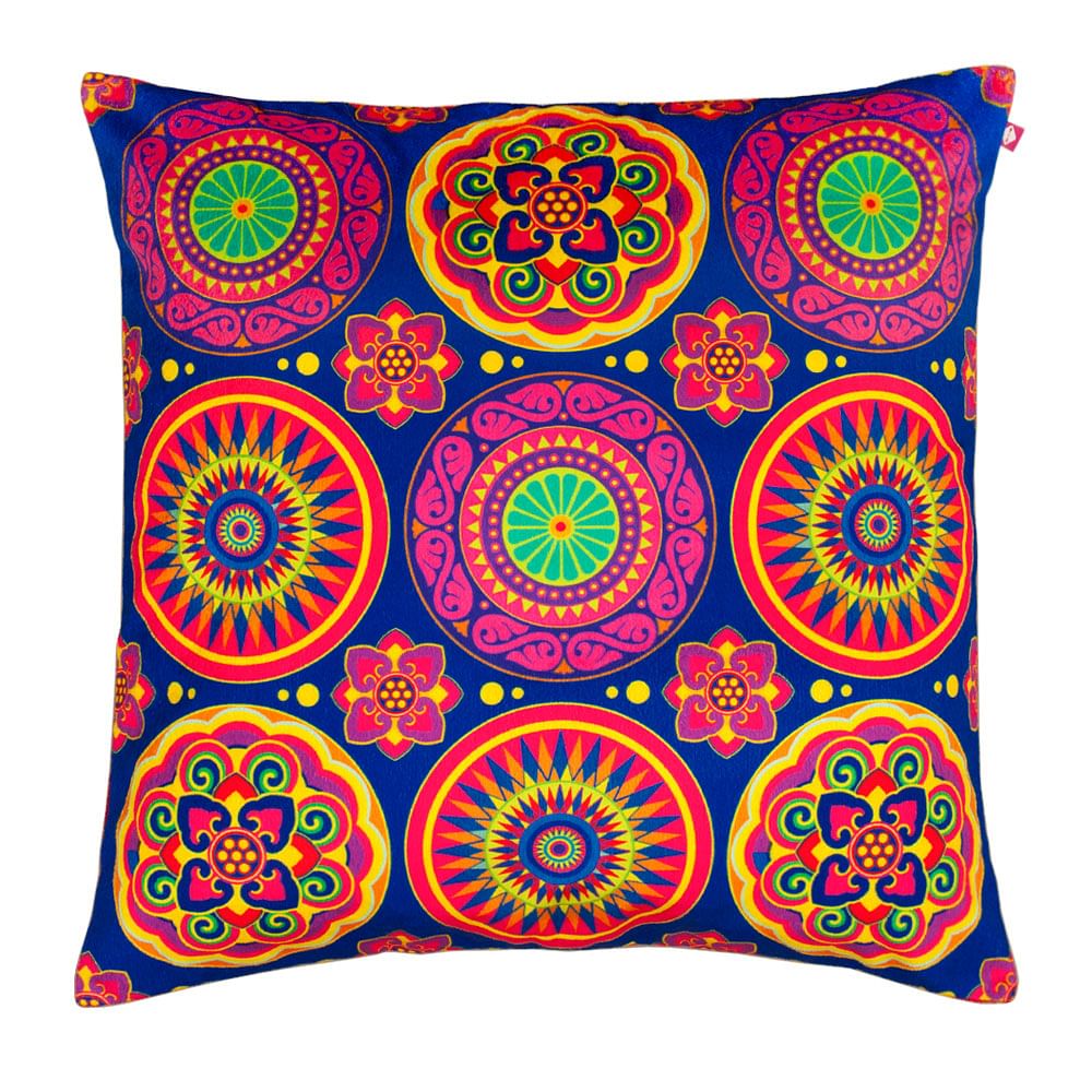 Circular Chaos Poly Velvet Cushion Cover