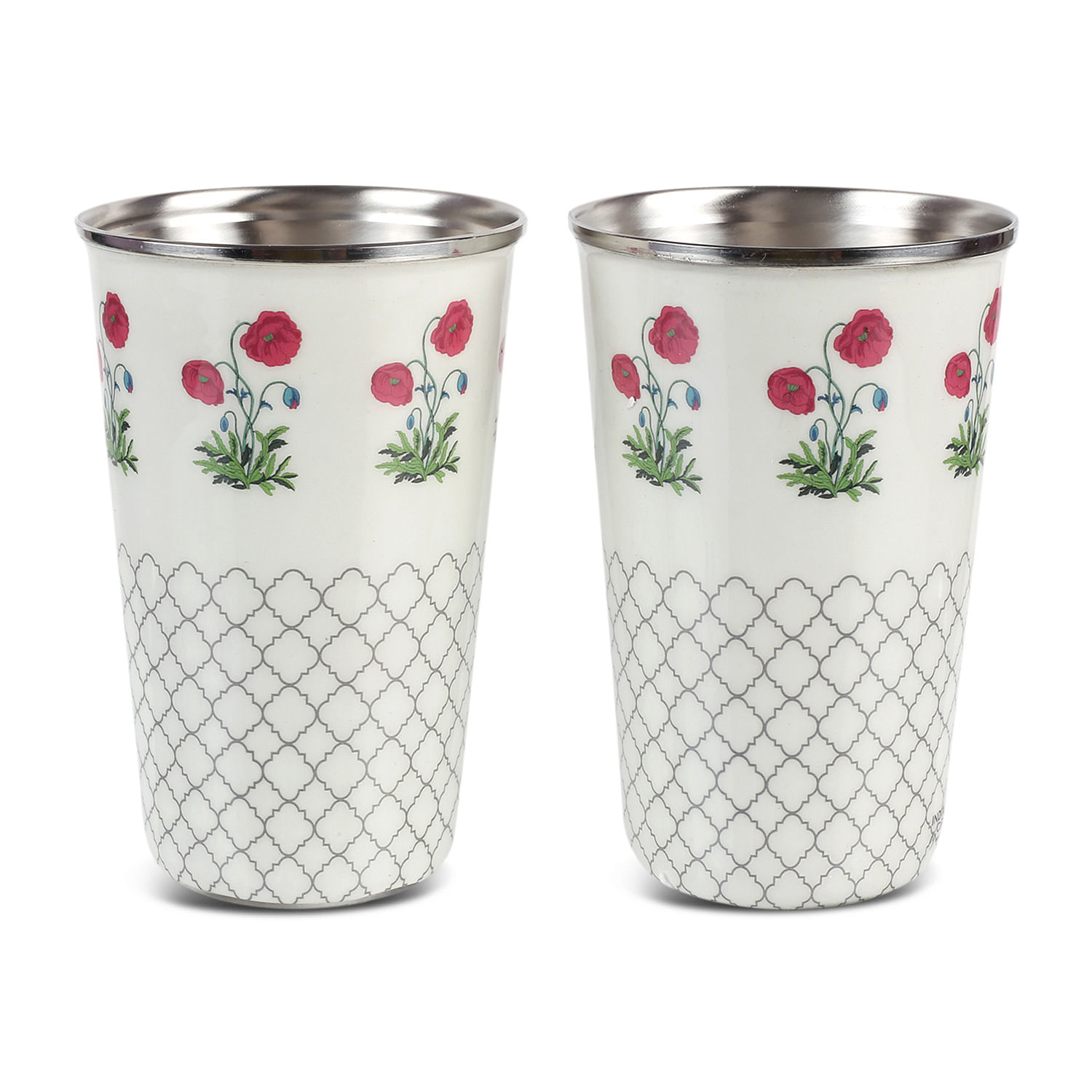 Floral Twinkles Steel Tumbler (Set of 2)