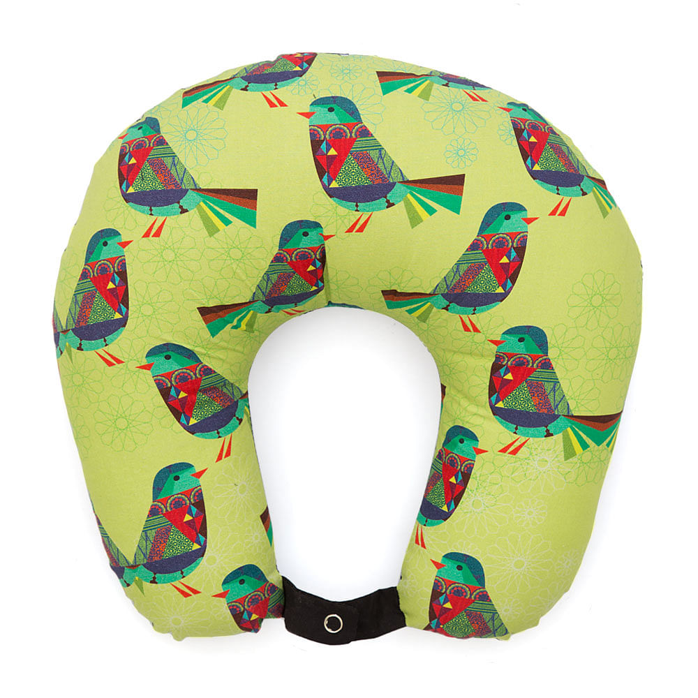Embellished Parakeets Neck Pillow