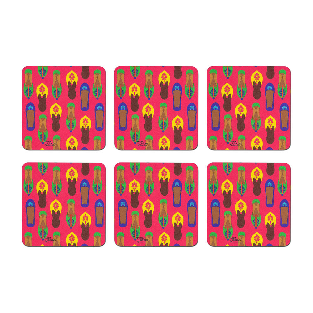 Technicolor Jootis PVC Coaster - (Set of 6)