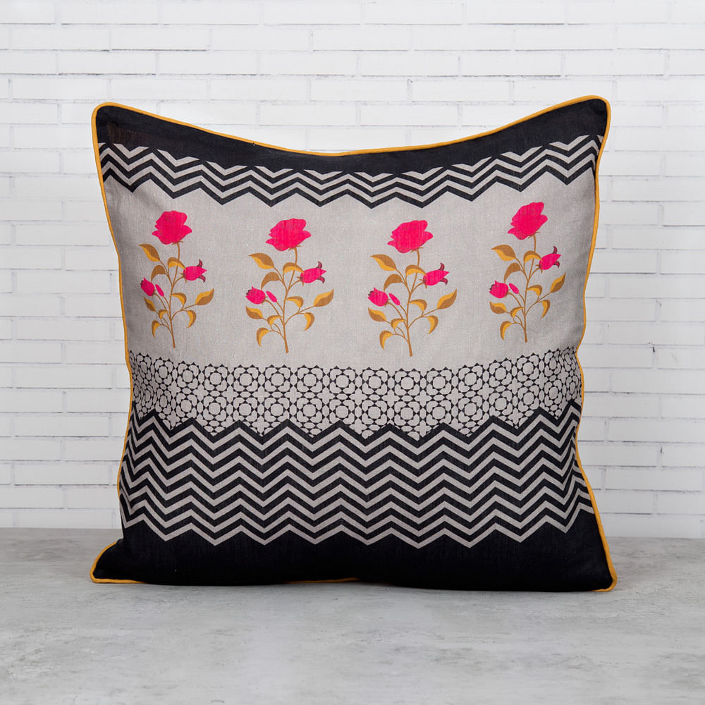 Chevron Insignia Linen Cushion Cover