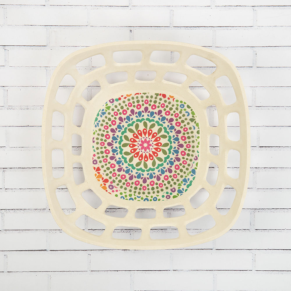 Modern Mandala Small Bamboo Fruit Bowl