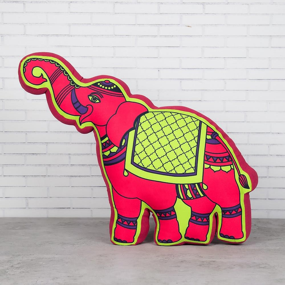 Funky Elephants Shaped Cushion