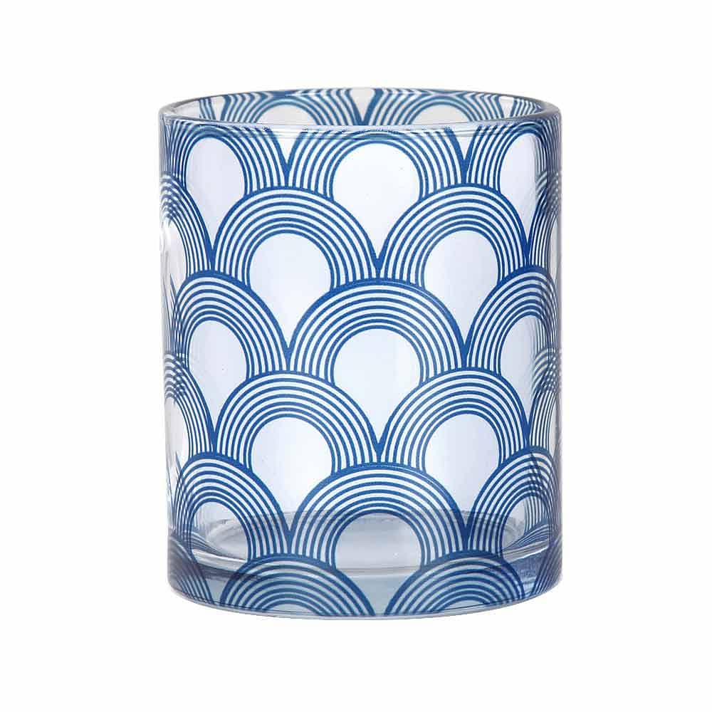 Aqua Concentricity Glass Mug