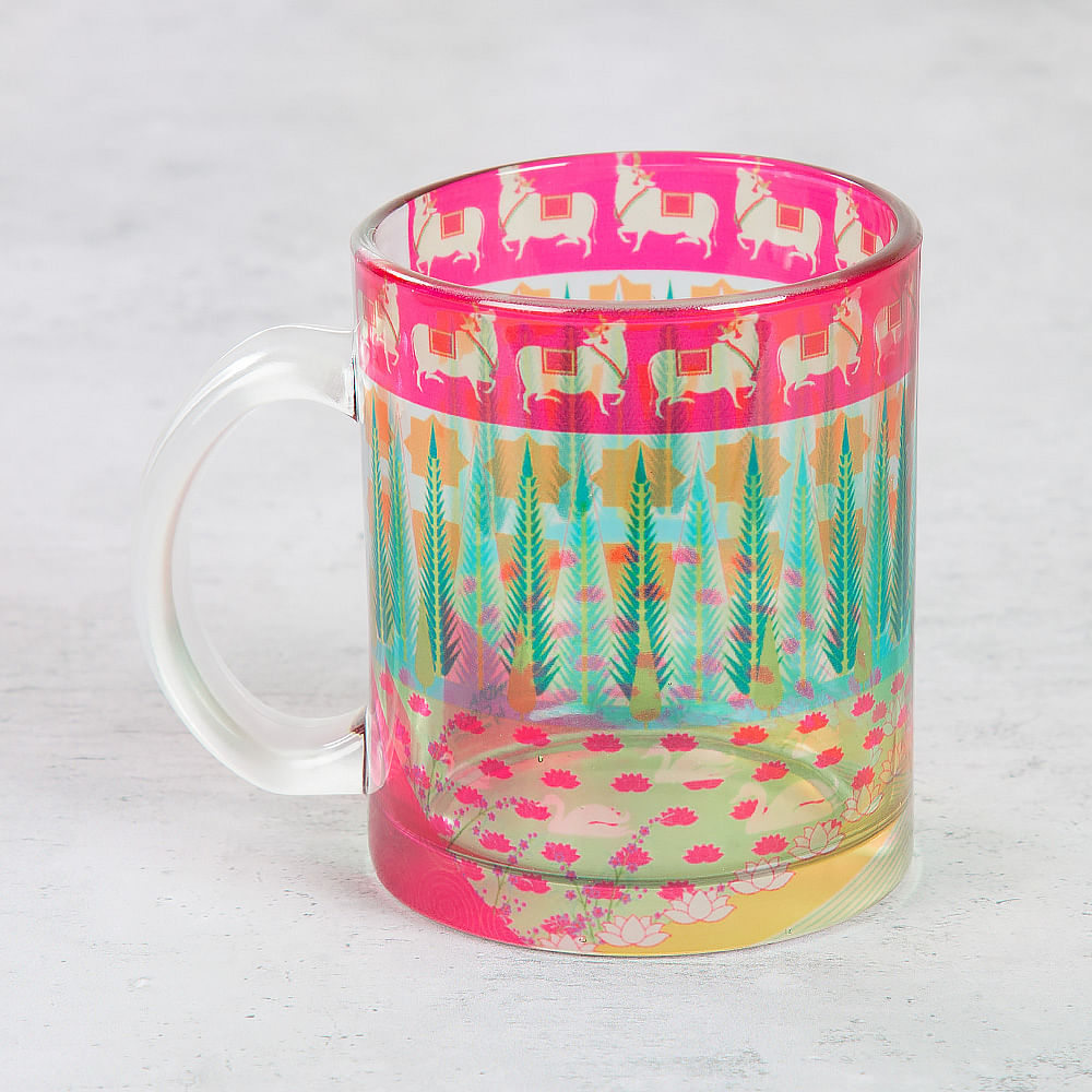 Nelumbo Nucifera Glass Mug