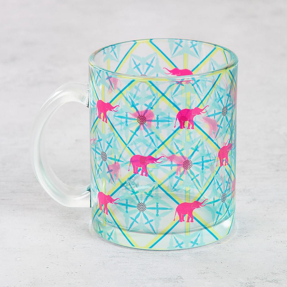 Flowerheads of Chevron Glass Mug