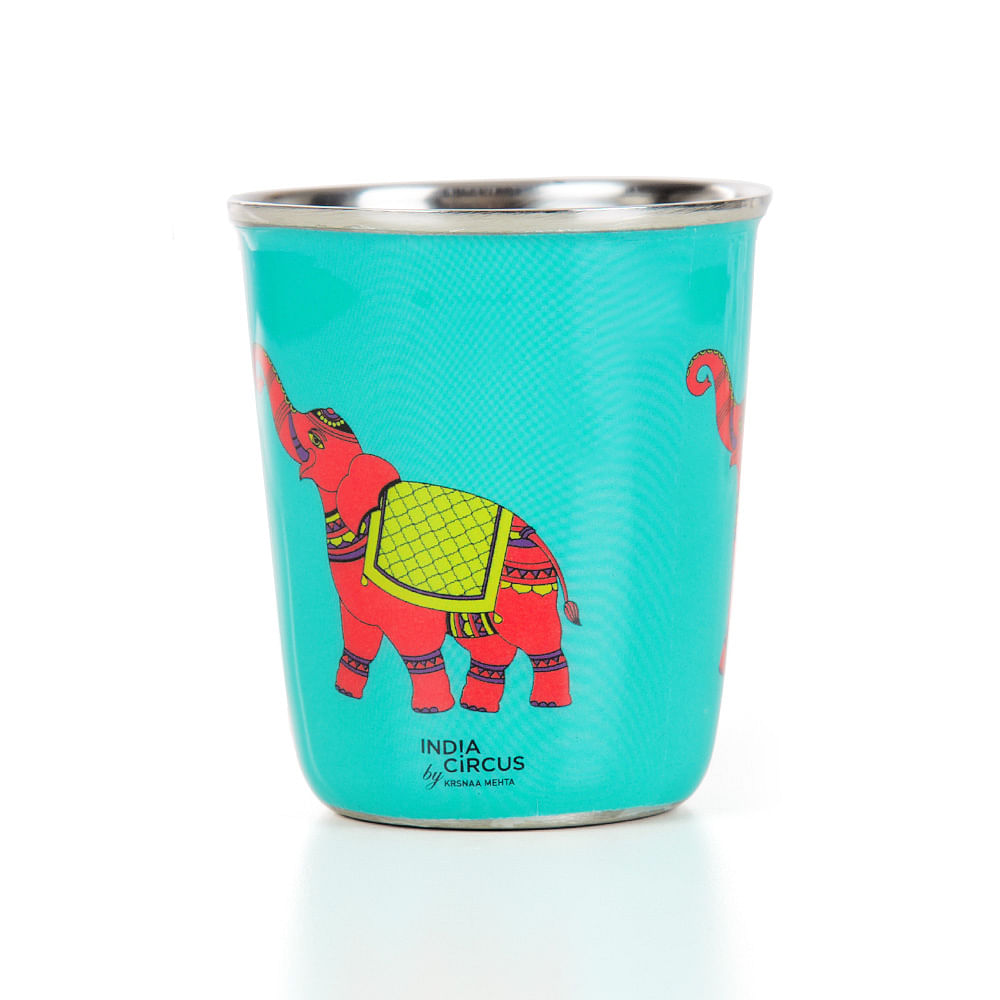 Funky Elephants Small Steel Tumbler (Set of 2)