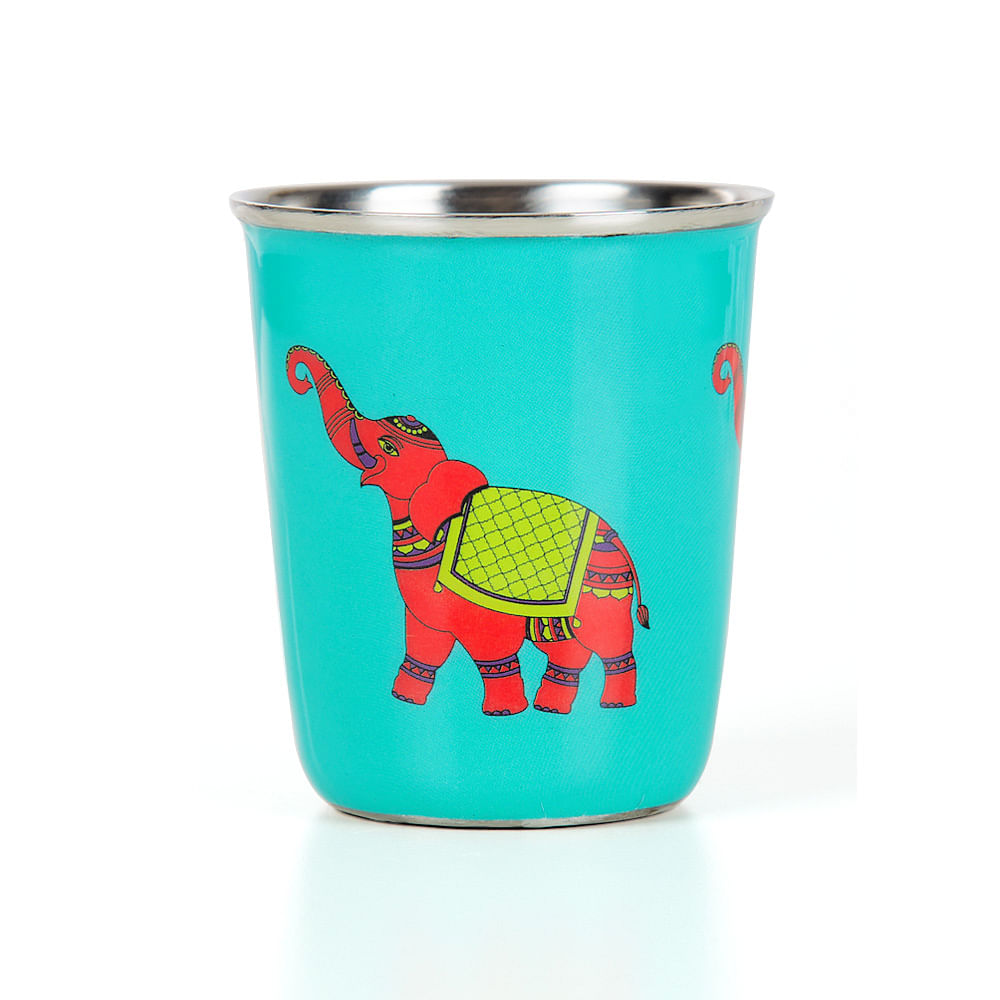 Funky Elephants Small Steel Tumbler (Set of 2)