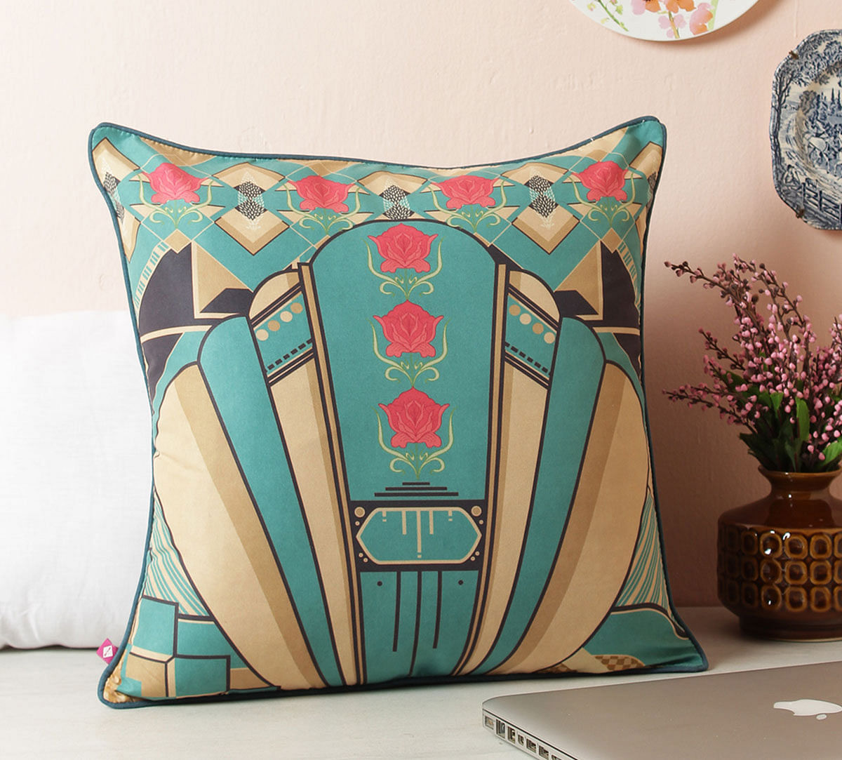 Geometric Chimera Satin Blend Cushion Cover