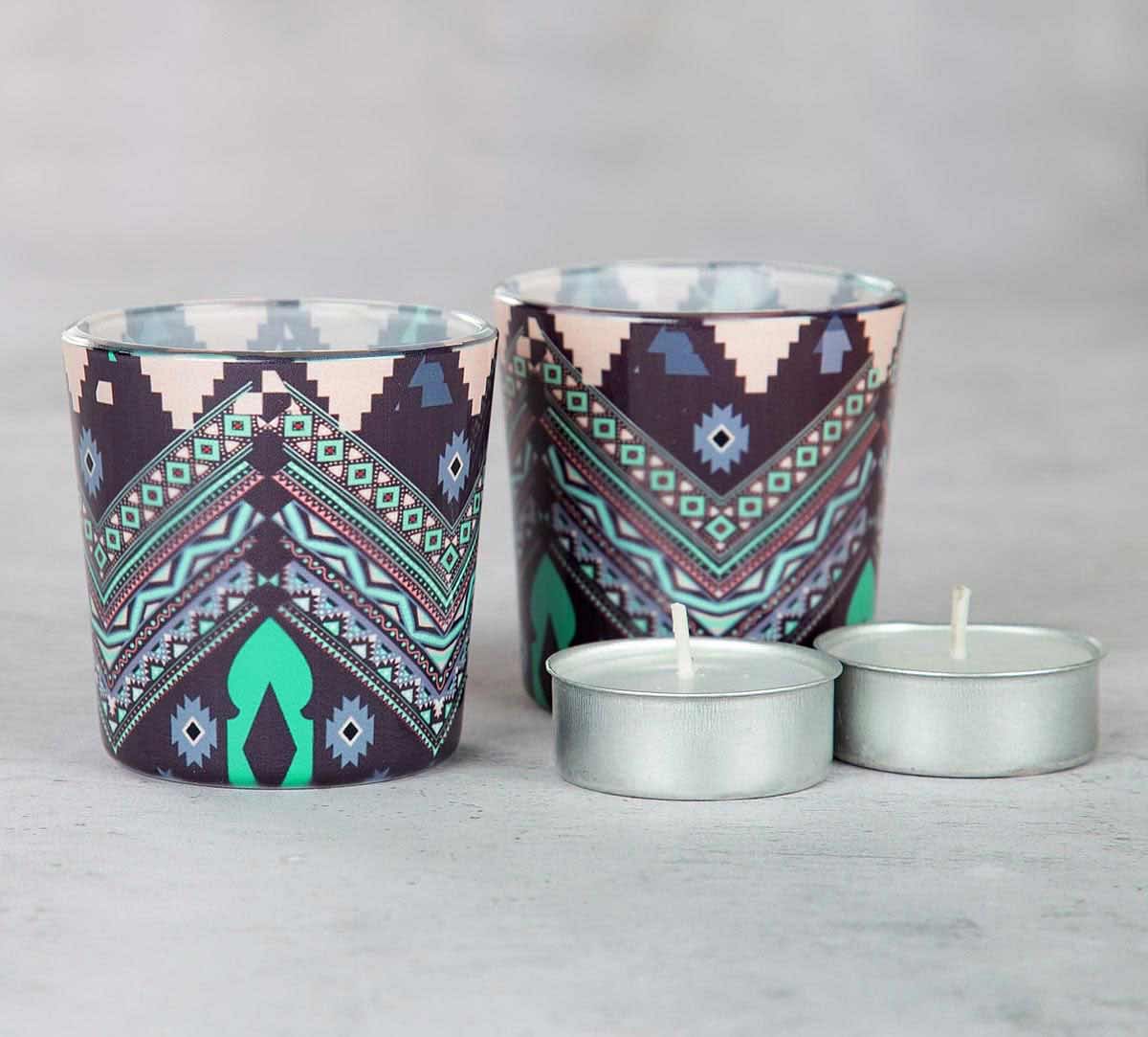 Aztec Mirage Tea Light Holder (Set of 2)