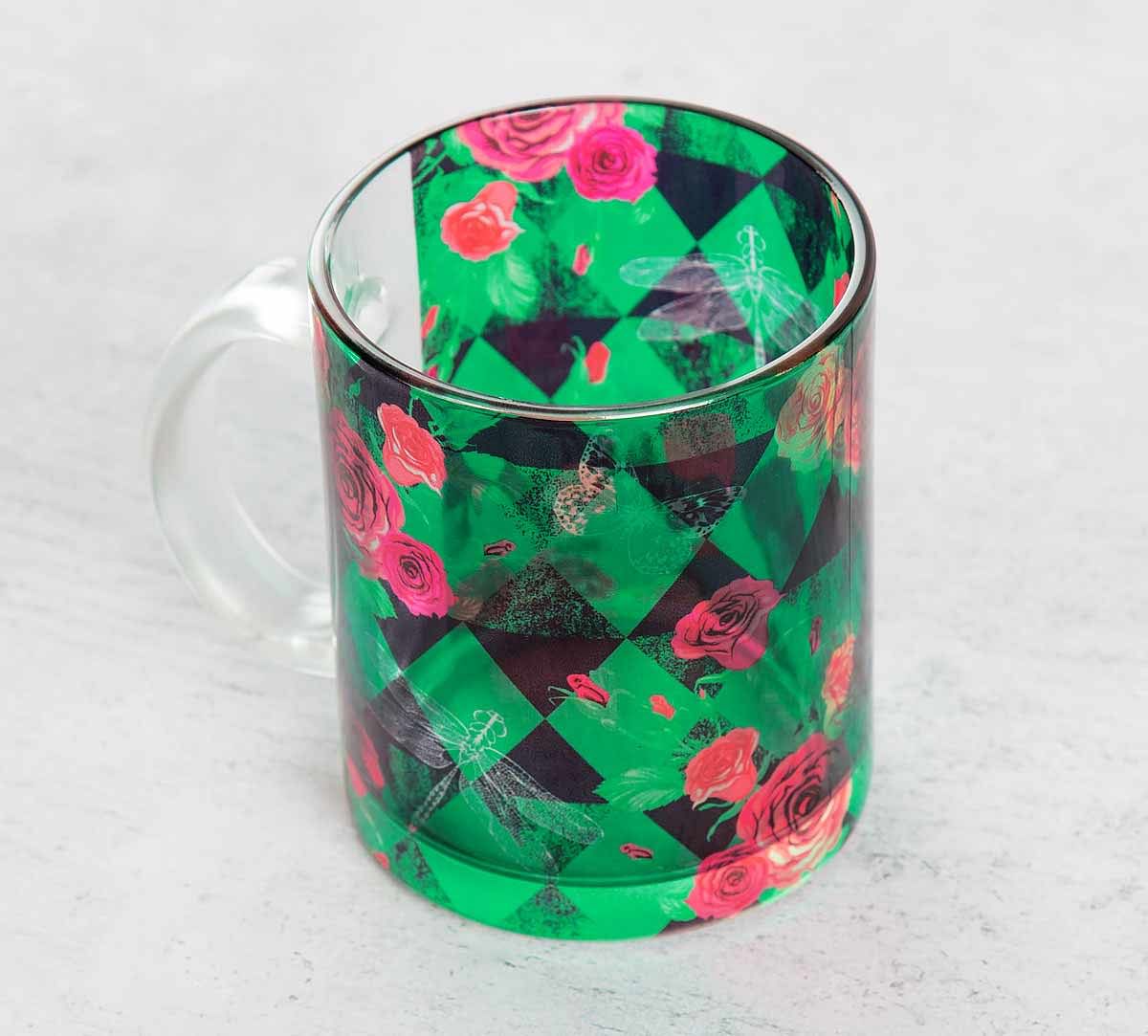 Floral Flutter Glass Mug