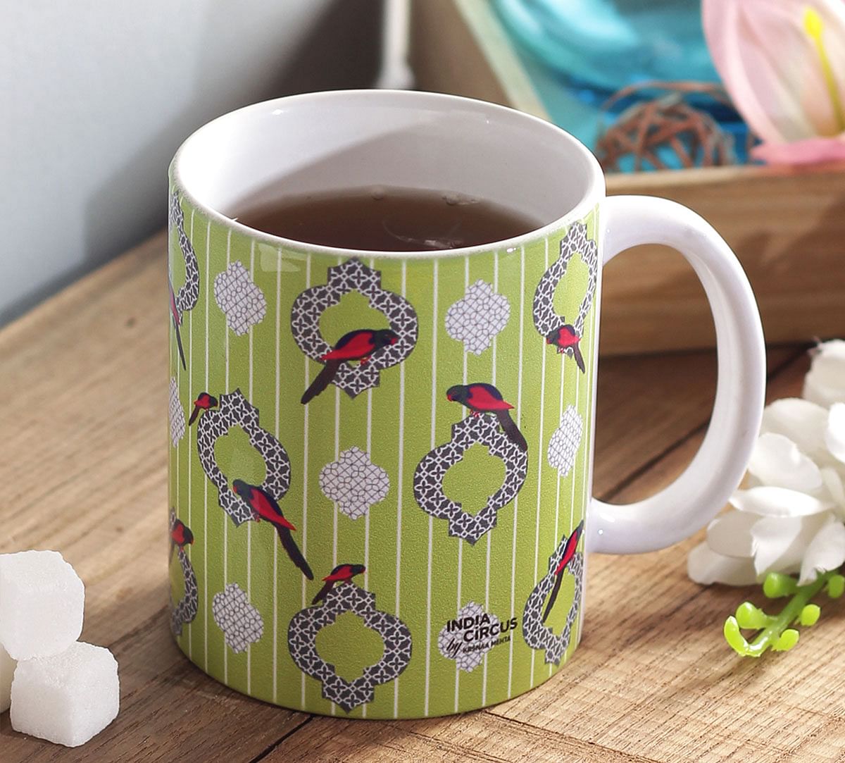 Peeking Parrots Mug
