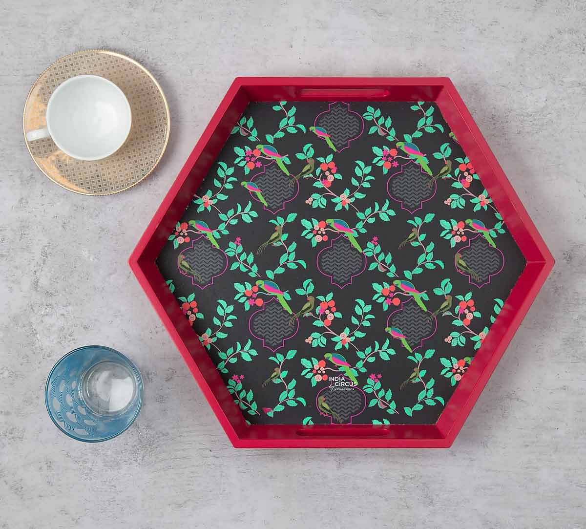 India Circus Perches on a Lattice Tray