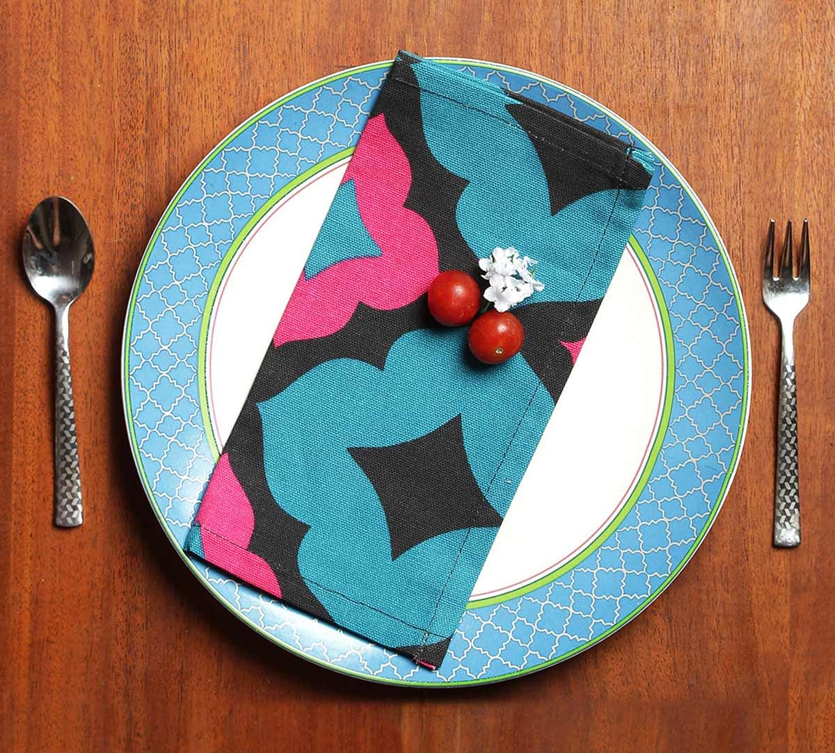 India Circus Ultramarine Tracery Cocktail Napkins Set of 6