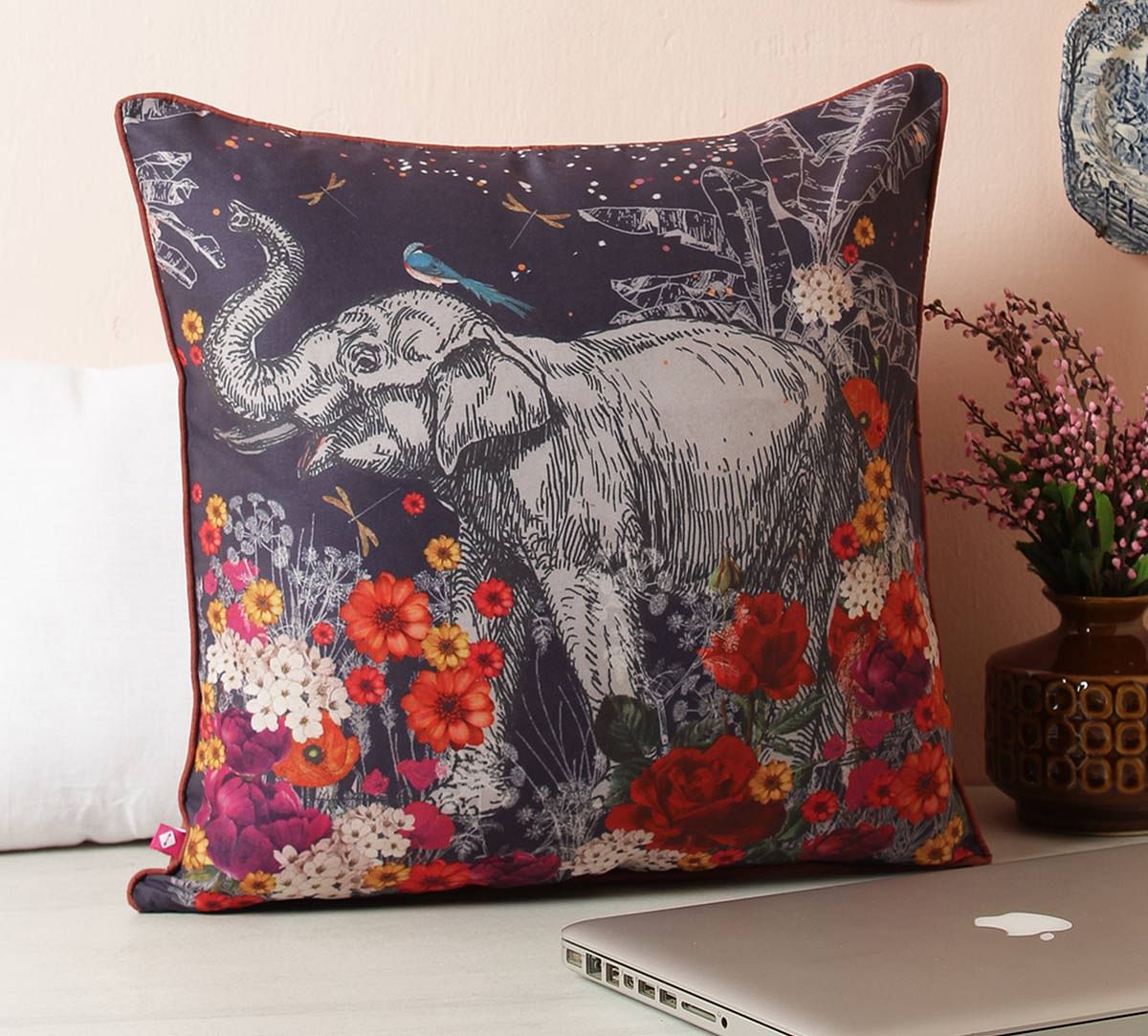 India Circus Paradise Blended Taf Silk Cushion Cover