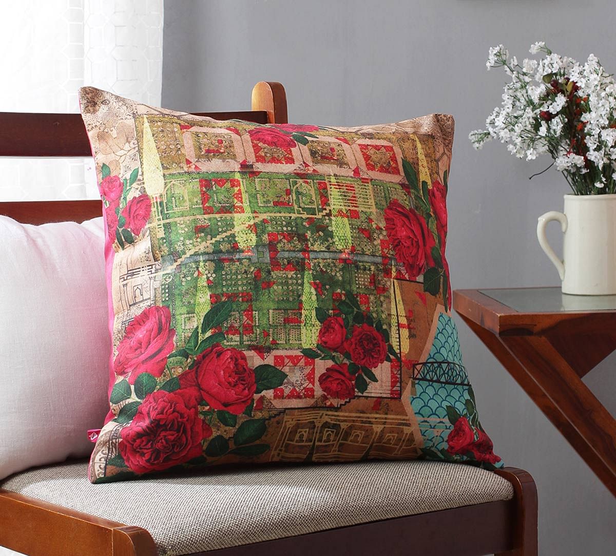 India Circus Rose Motley Cushion Cover