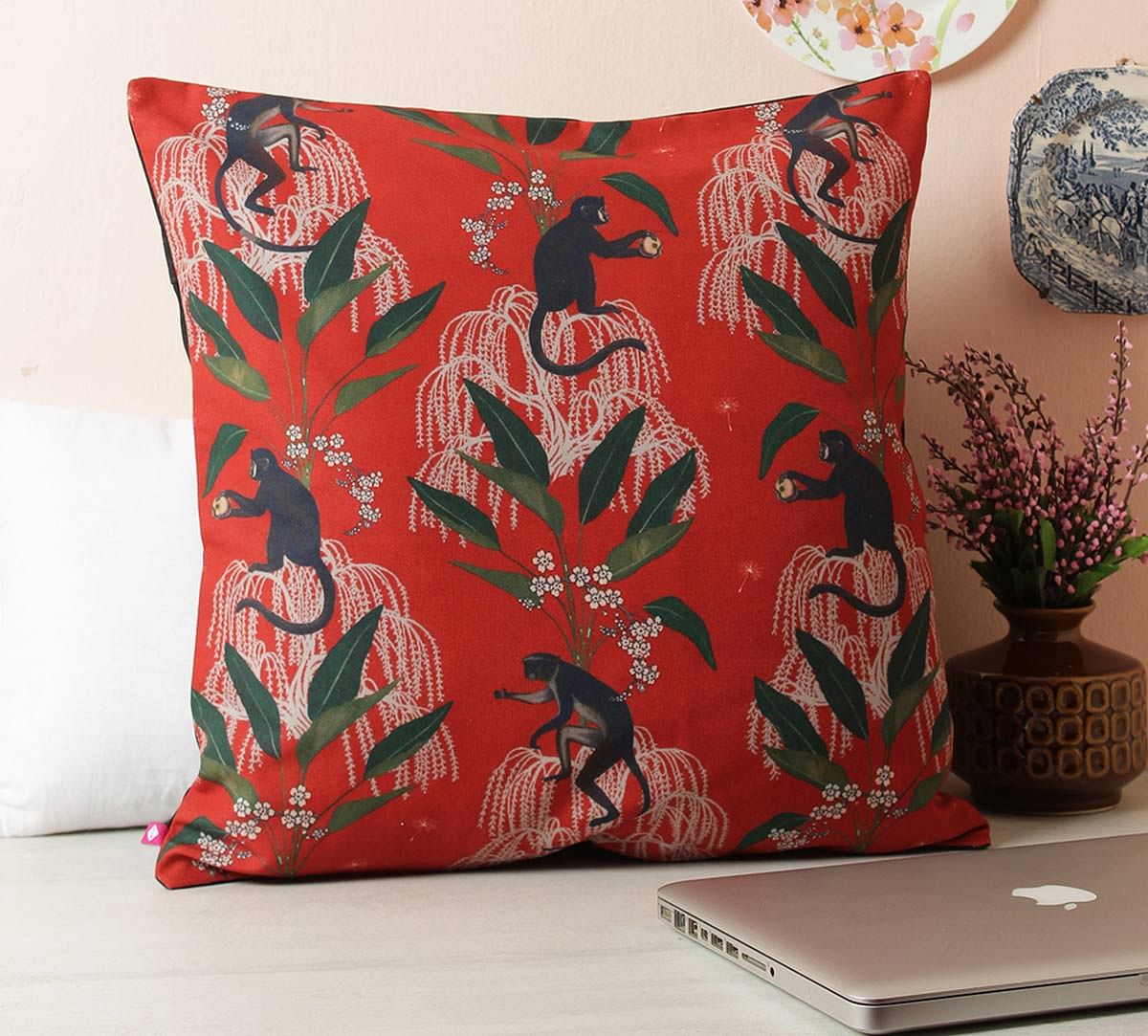 India Circus Monkey Games Cushion Cover