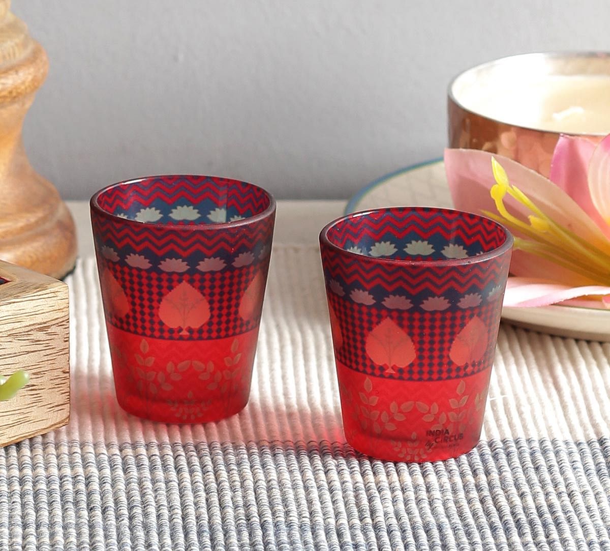 India Circus Placid Patterns Shot Glasses Set of 2