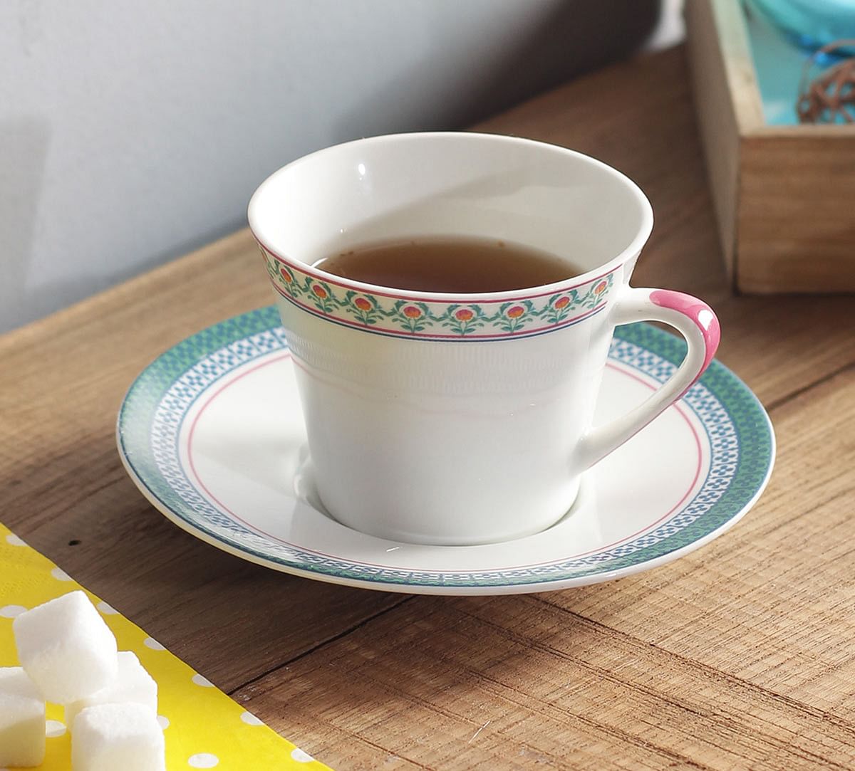 India Circus Rose Creeper Cup & Saucer