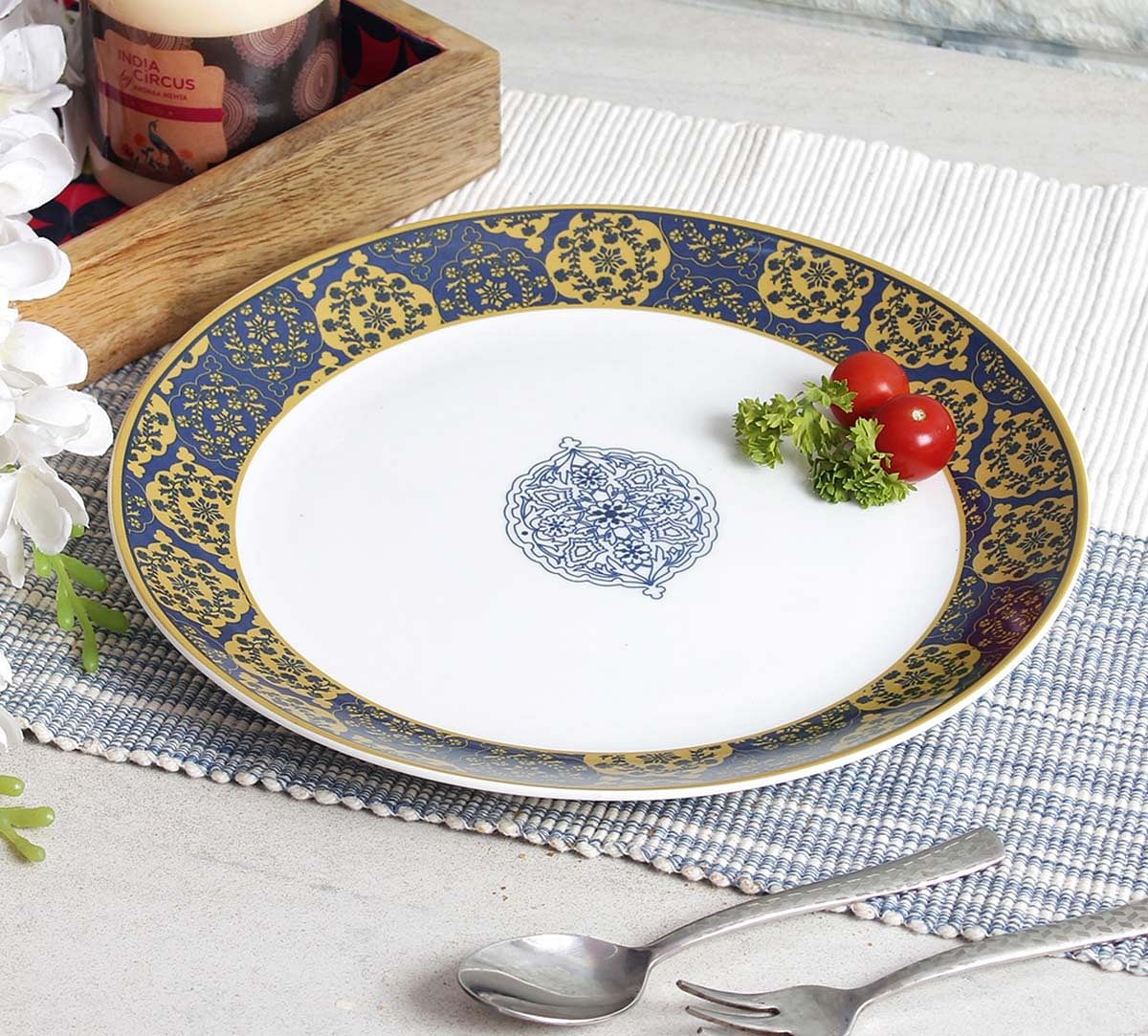 India Circus Floral Hypnosis Dinner Plate