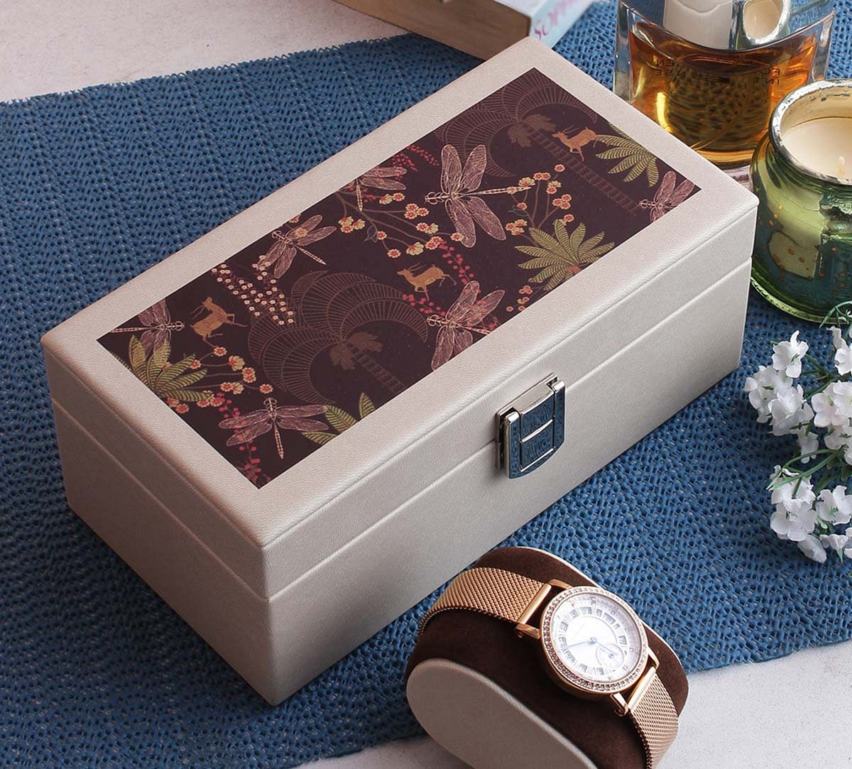 India Circus Palmeria Bloomer Leather Watch Box