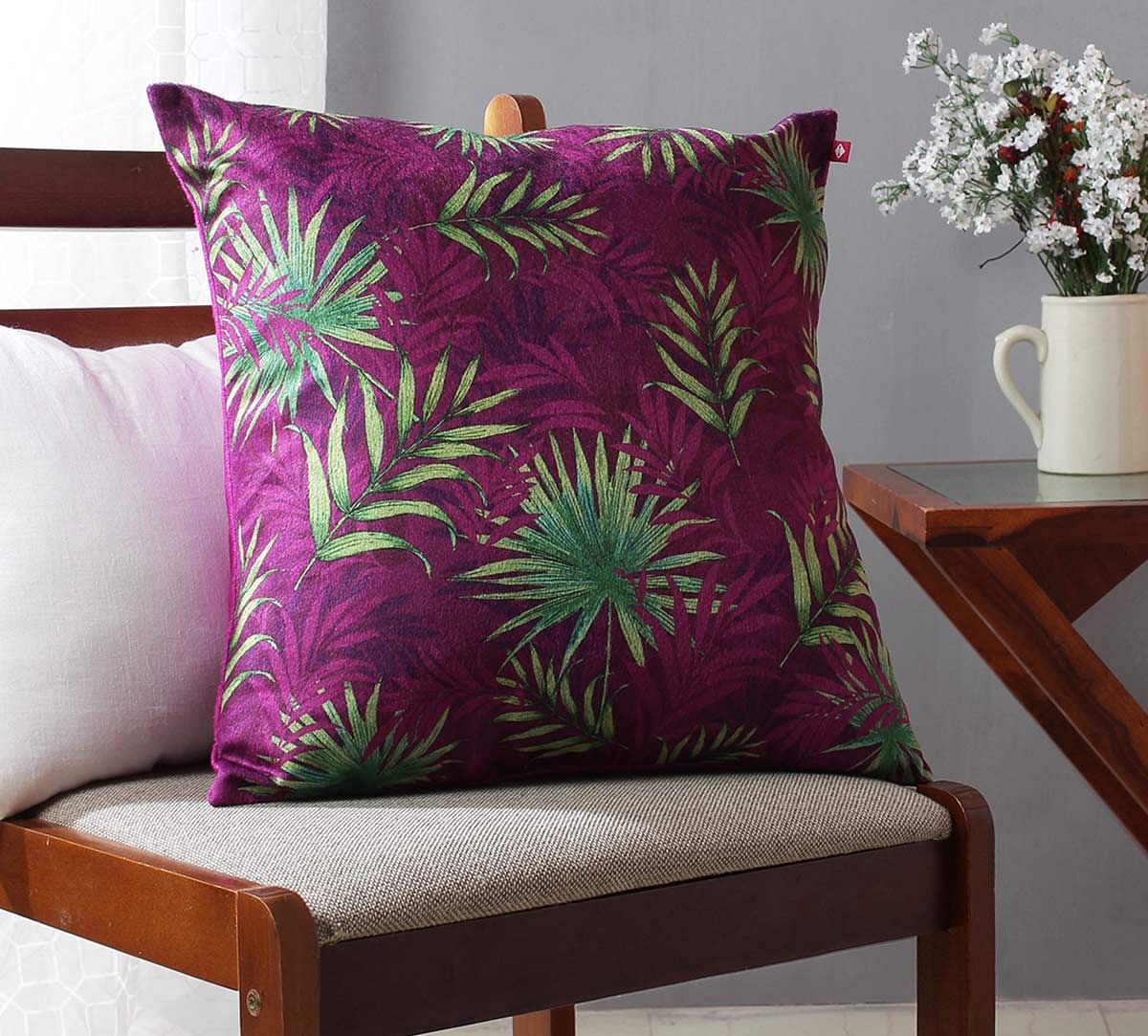 India Circus Sangria Tropical Fall Blended Velvet Cushion Cover