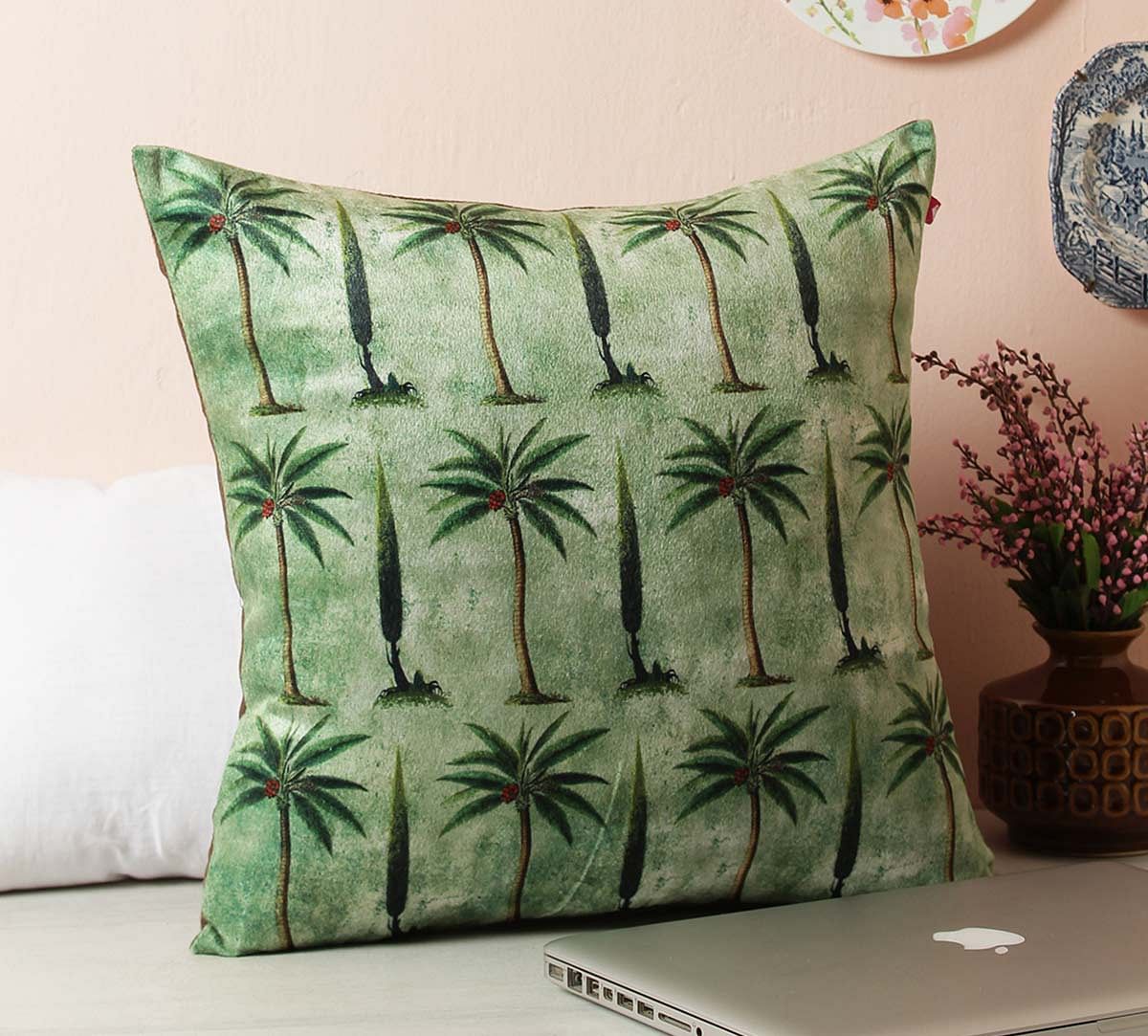 India Circus Palmeria Conifer Reiteration Blended Velvet Cushion Cover