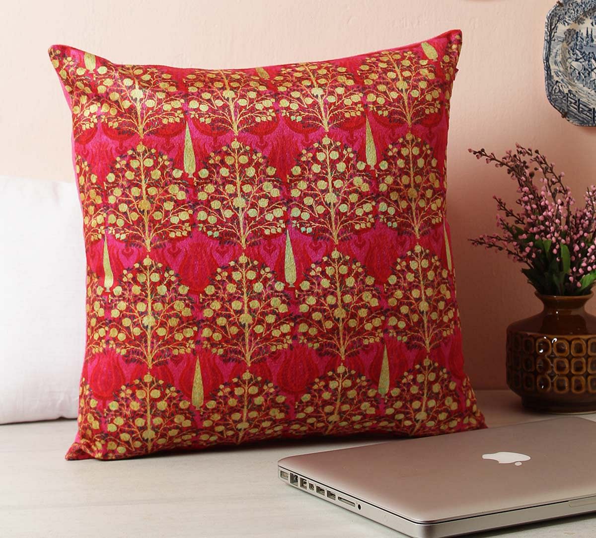 India Circus Mystical Pomegranate Blended Velvet Cushion Cover